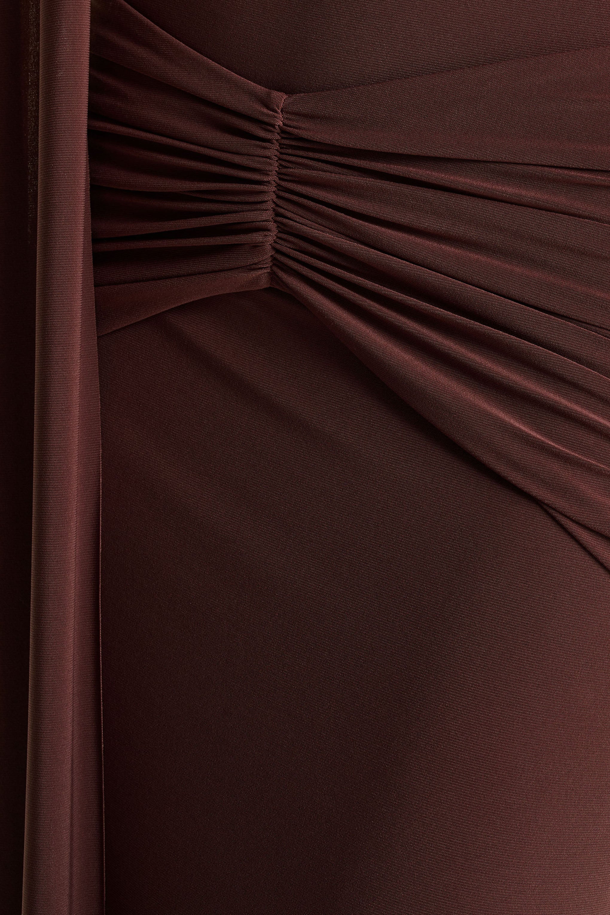 Hyla Brown High Neck Maxi Dress With Sash Detail
