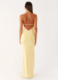 Fiesta Halter Maxi Dress Sunny Yellow
