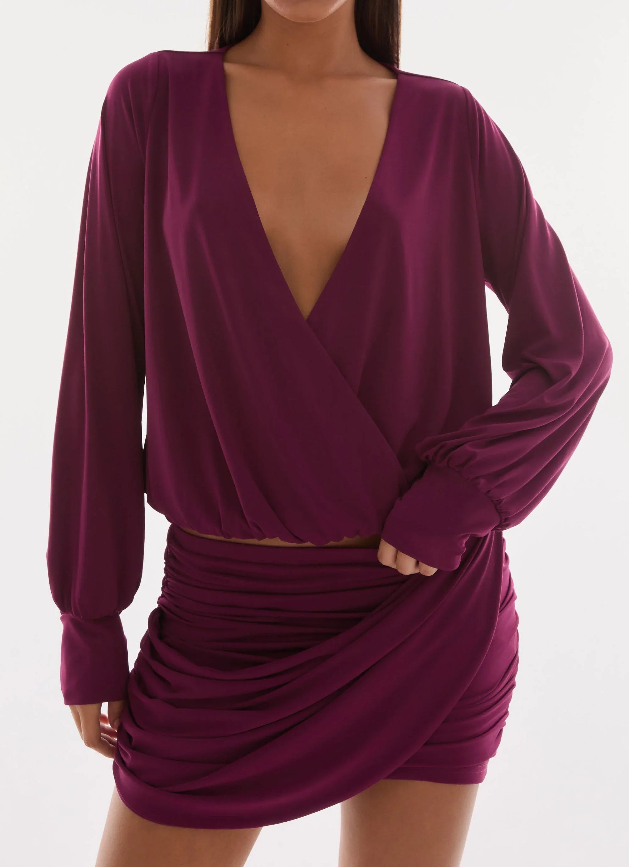 Ettah Long Sleeve Top Plum