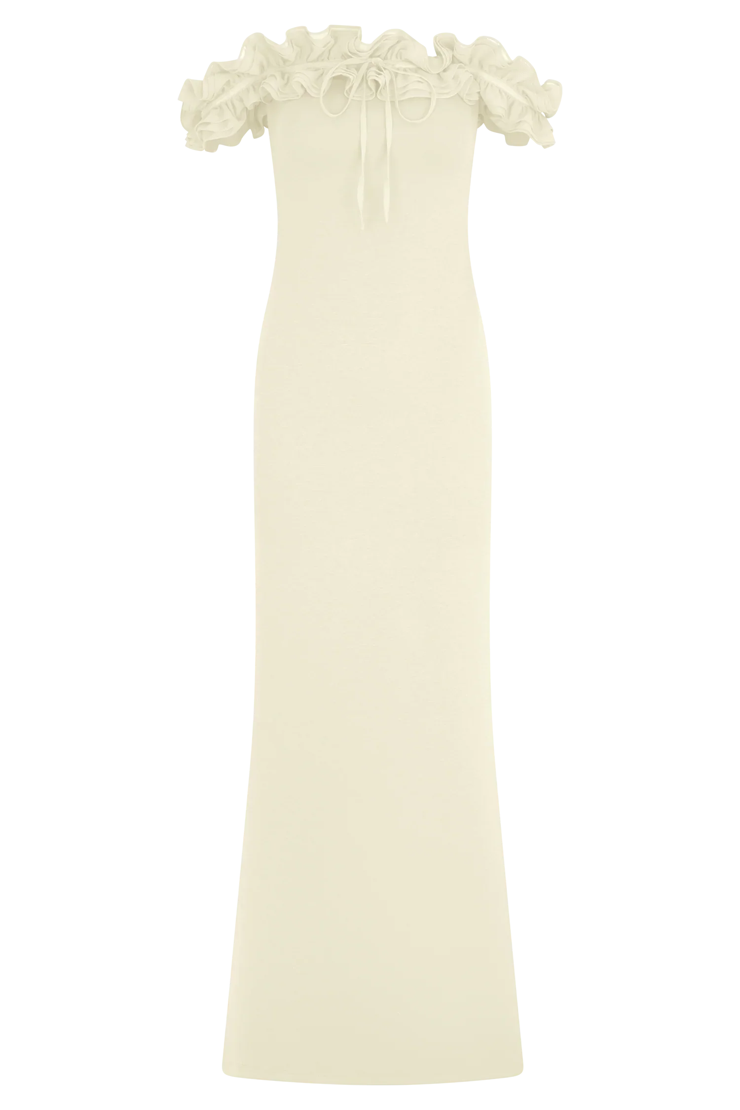Nova Ruffle Off Shoulder Maxi Dress Ivory