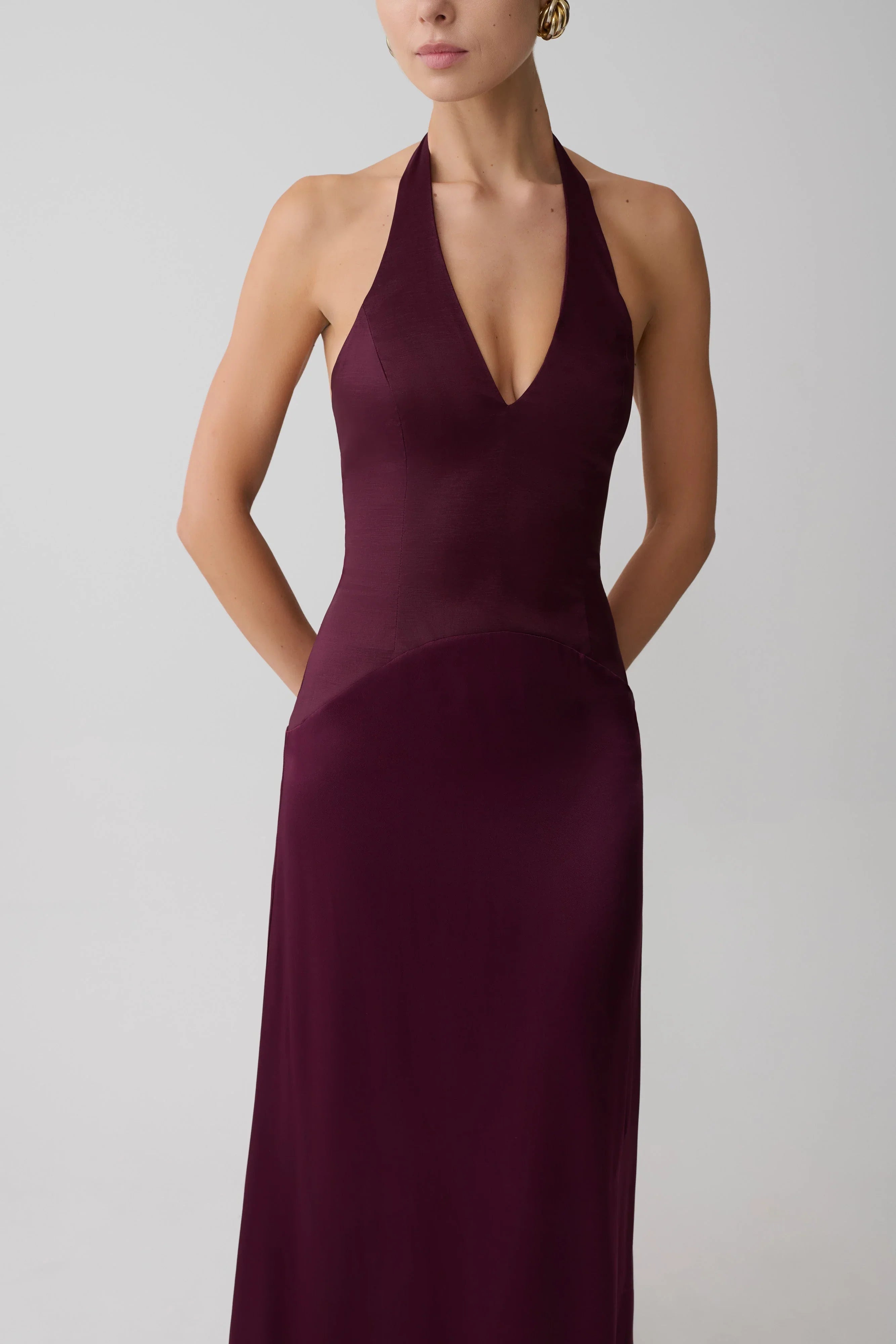 Maura Taffeta And Satin Maxi Dress Wine