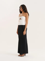 White Cut Out Gold Hardware Bandeau Top