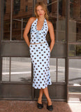 Ask You Twice Top Blue Mocha Dot
