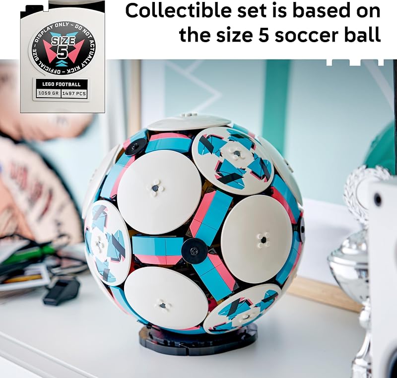 LEGO Editions Soccer Ball Building Toy for Kids Collectible Sports Decor for Boys Girls Ages 10 Includes Micro Stadium Gift for Birthdays 43019
