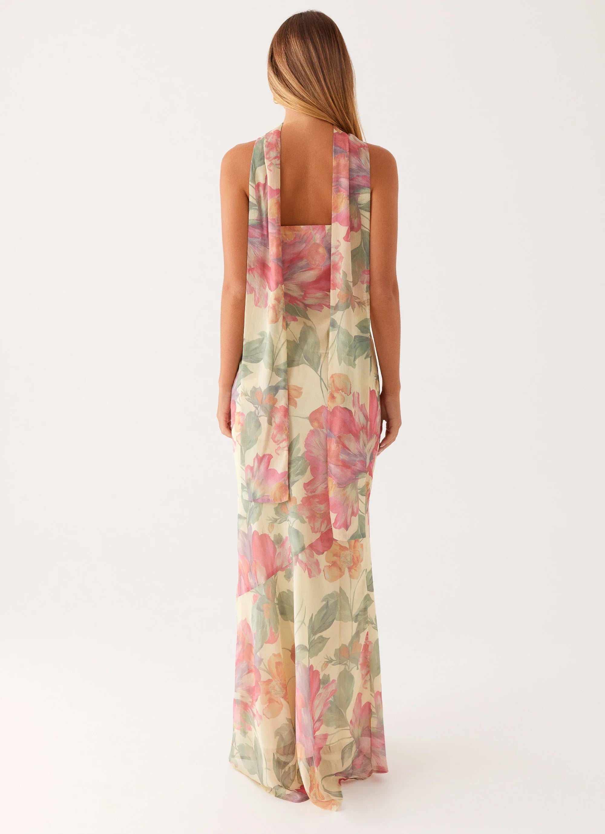 Under The Pagoda Maxi Dress Yellow Peony