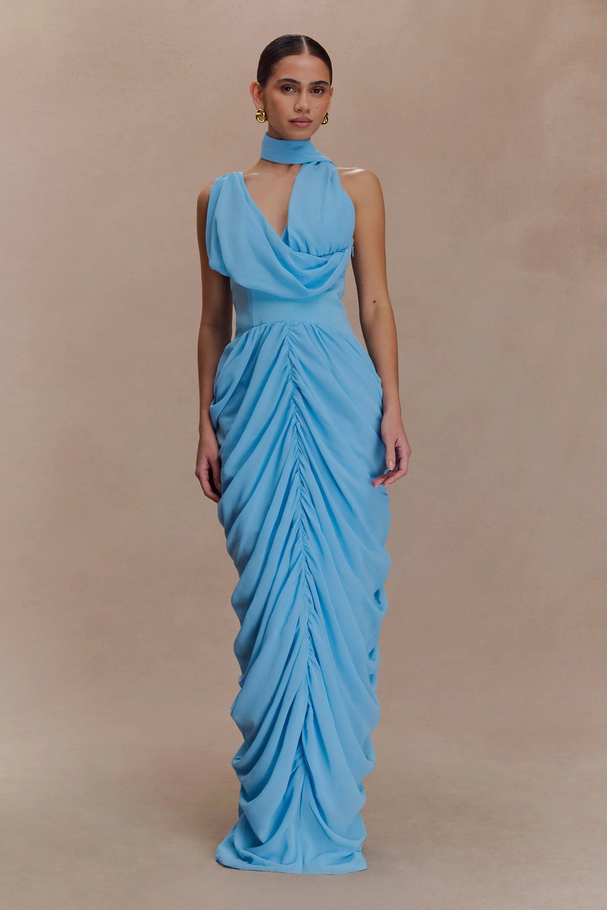 Alex Chiffon Maxi Dress Blue
