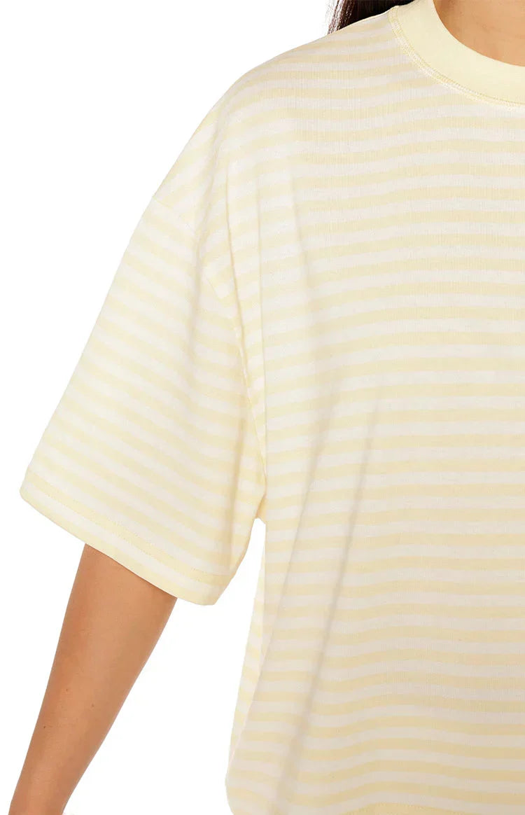 Lioness Bloom Short Sleeve Top Lemontini Stripe