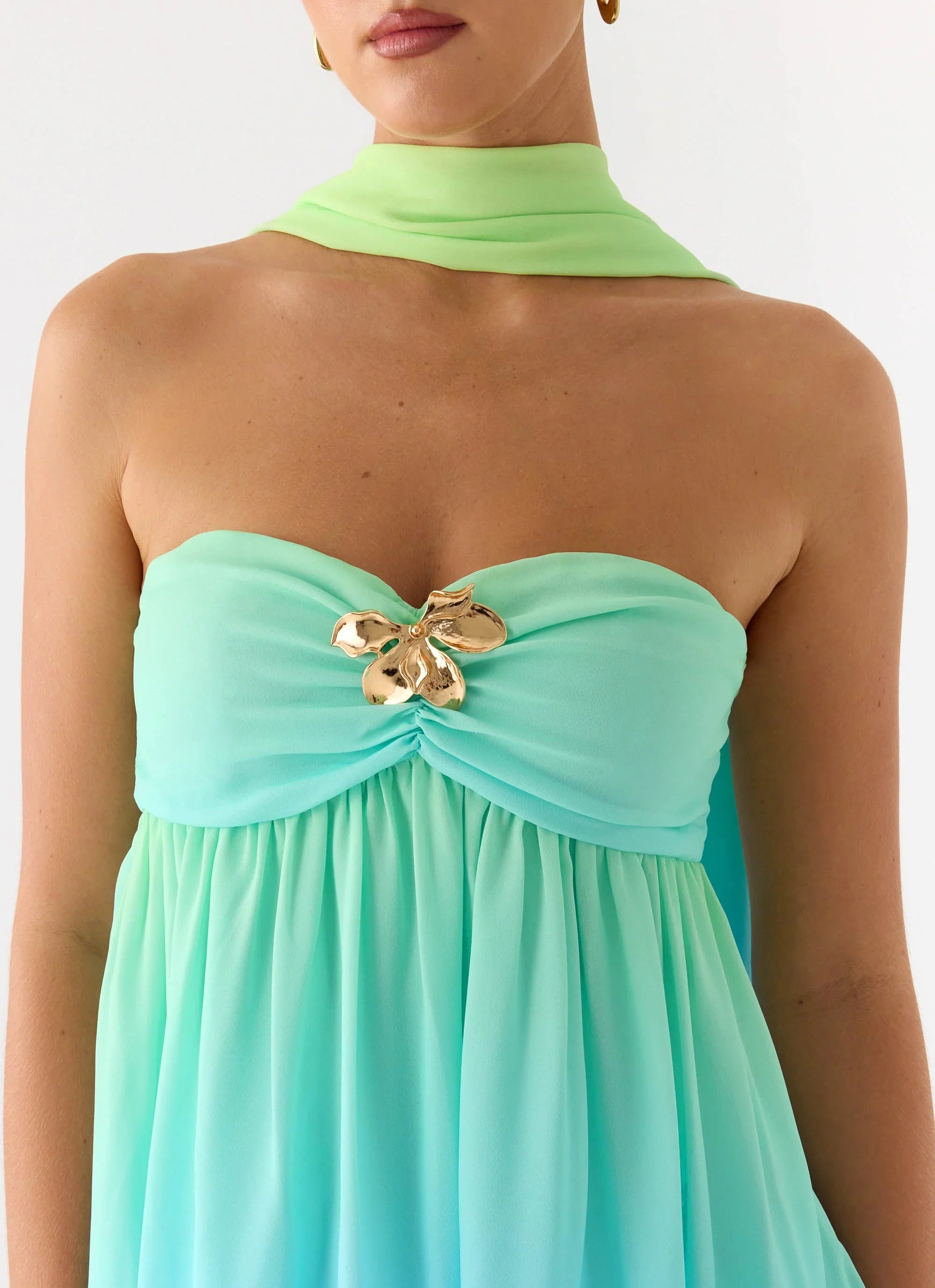 Calantha Scarf Mini Dress Sea Ombre