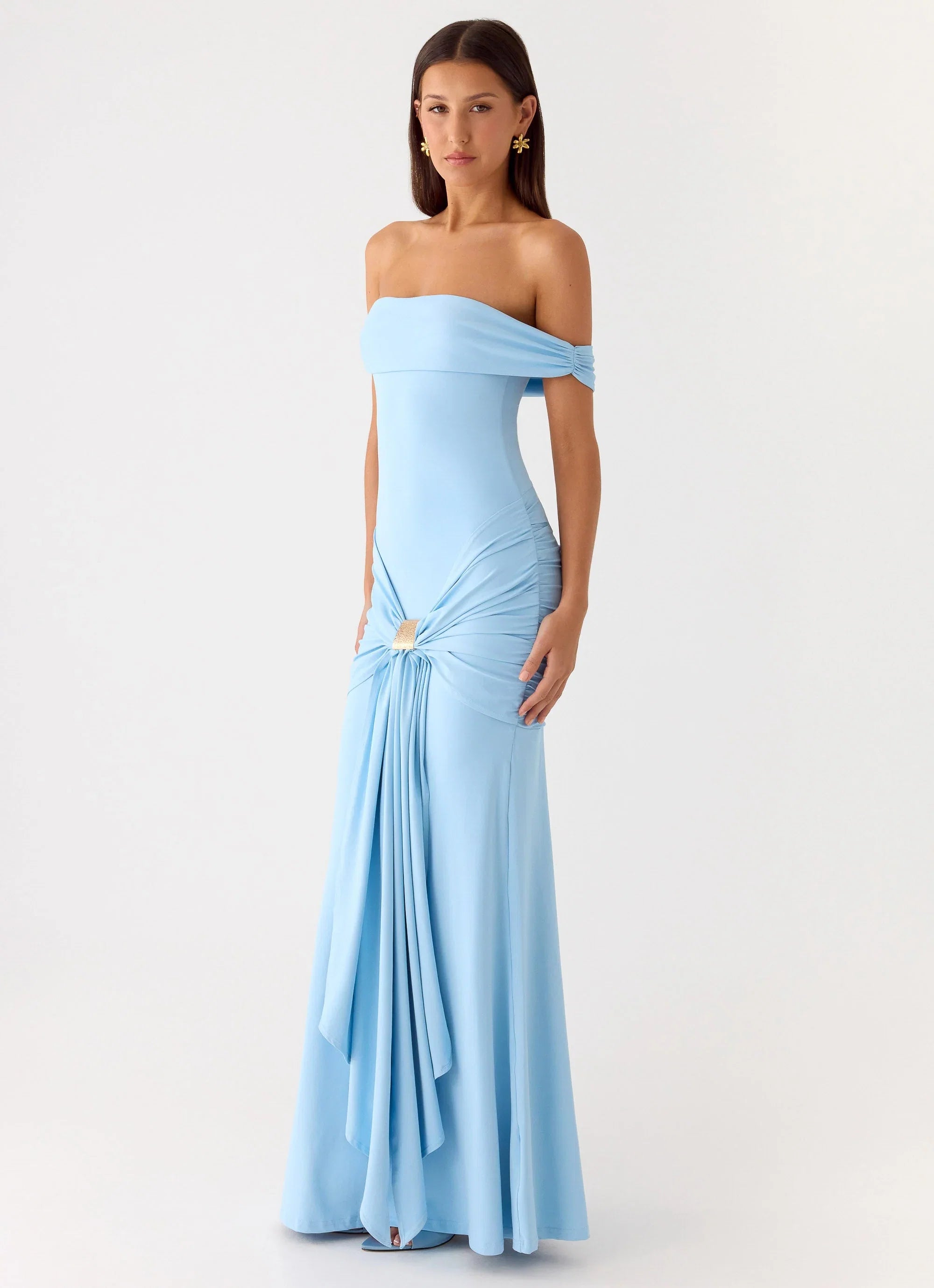 Vee Bardot Maxi Dress Blue