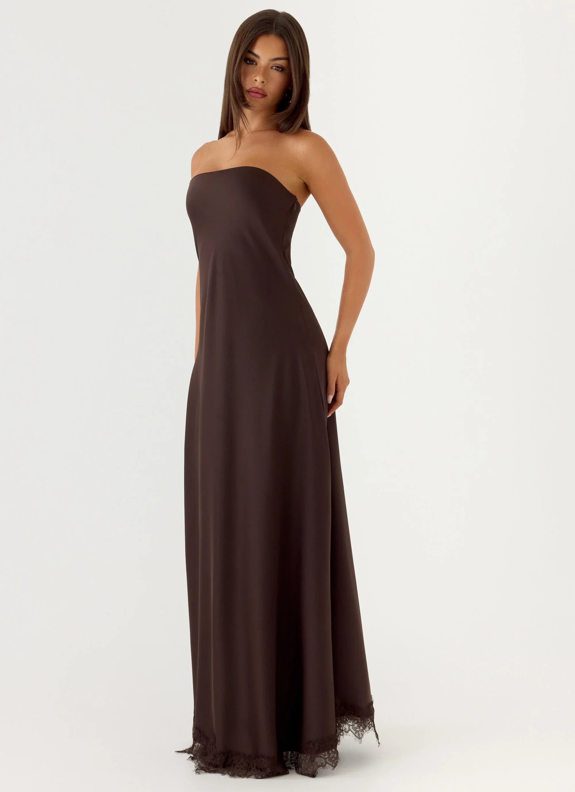 Kayleigh Strapless Maxi Dress Chocolate Torte