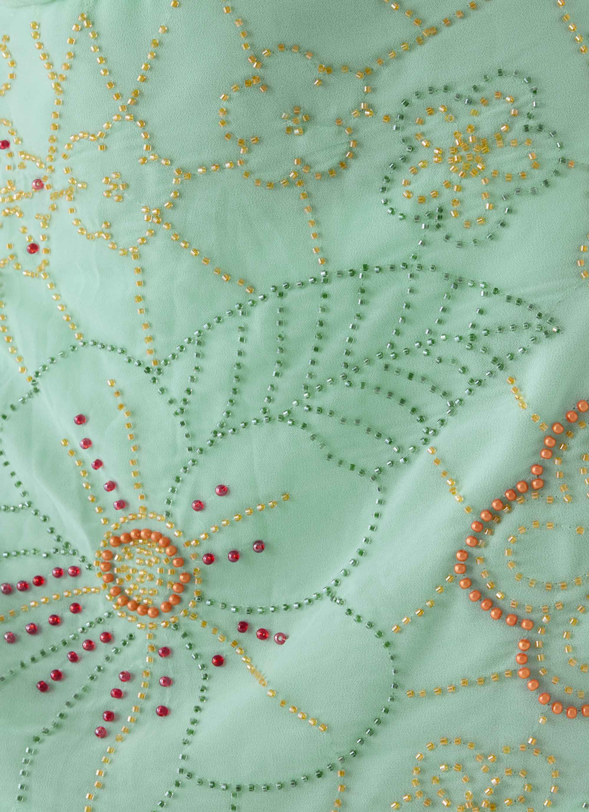 Outlaw Beaded Mini Dress Mint Aqua