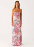 Peggy Maxi Dress Pink Floral