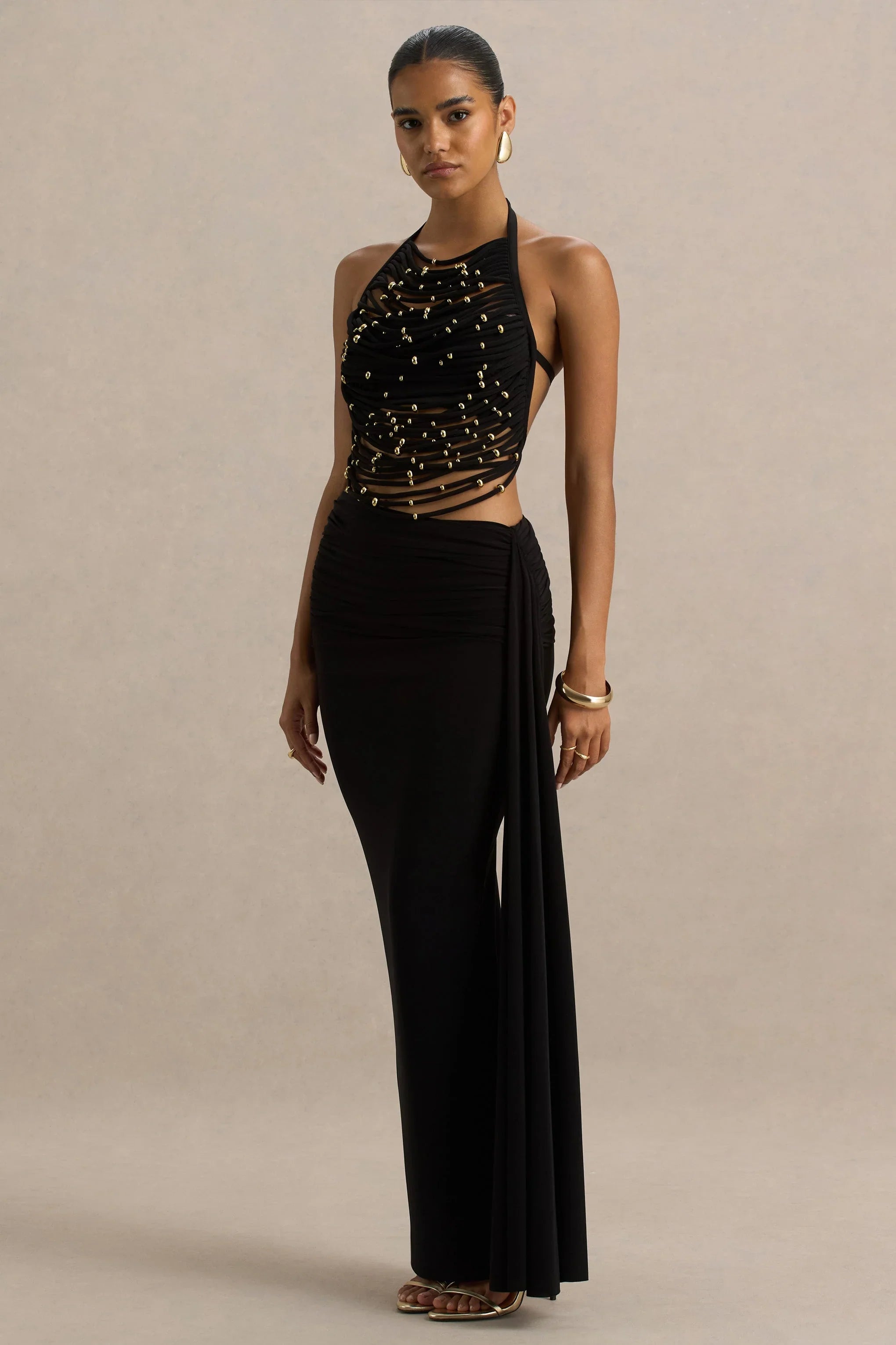 Joi Black Maxi Skirt With Sash Detail