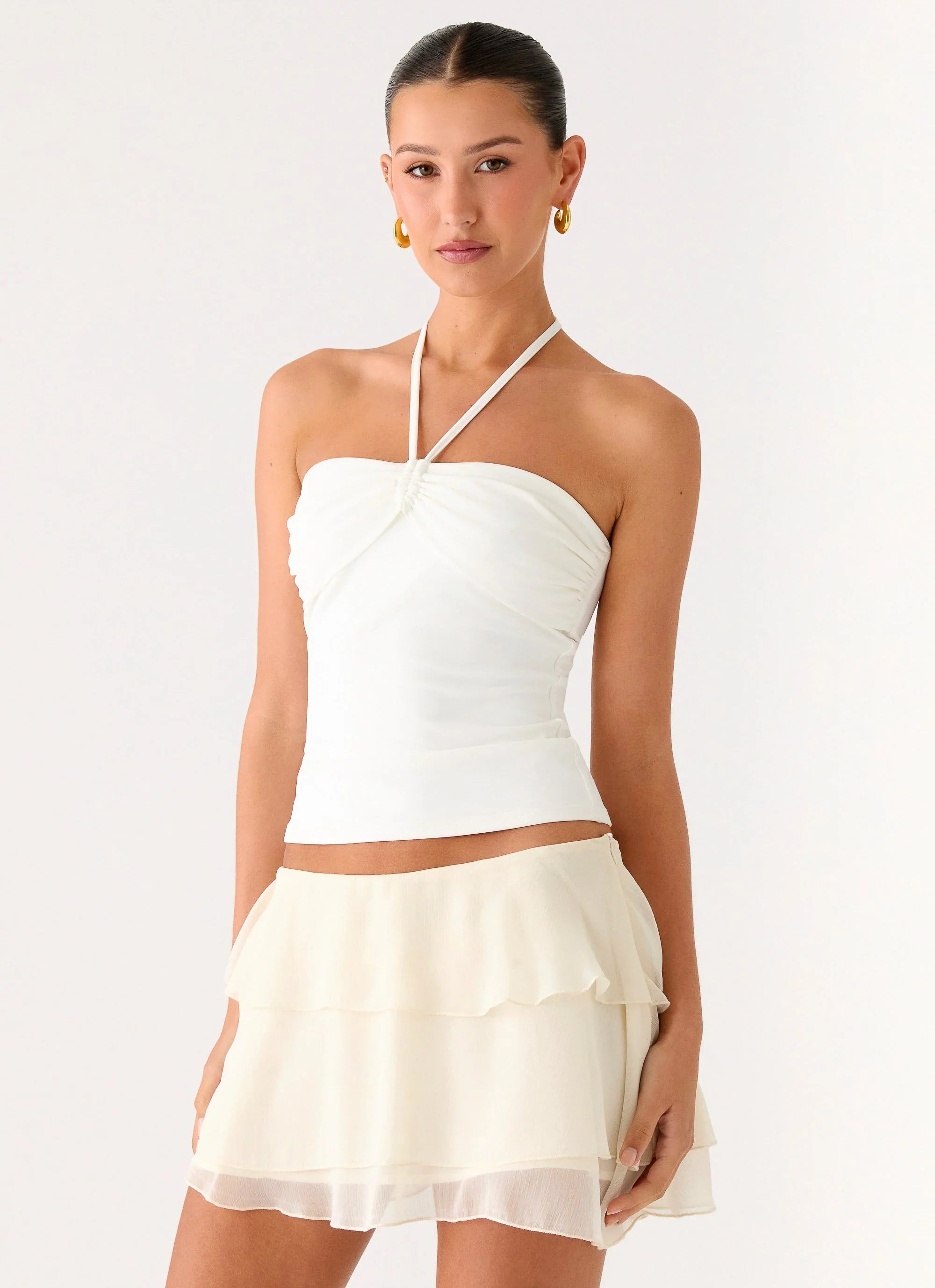 Forever Dreaming Ruffle Mini Skirt Ivory