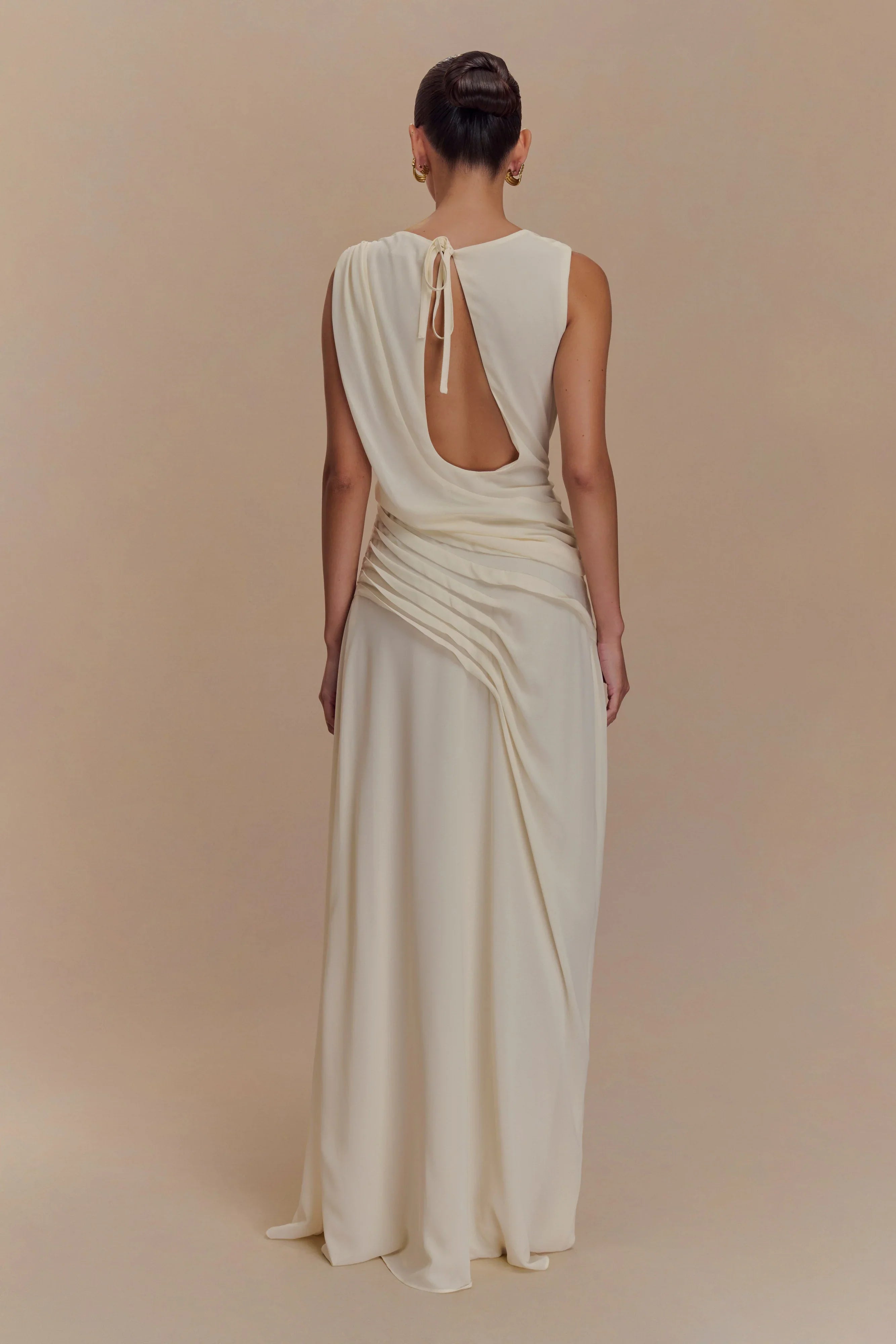 Oria Chiffon Maxi Dress Ivory