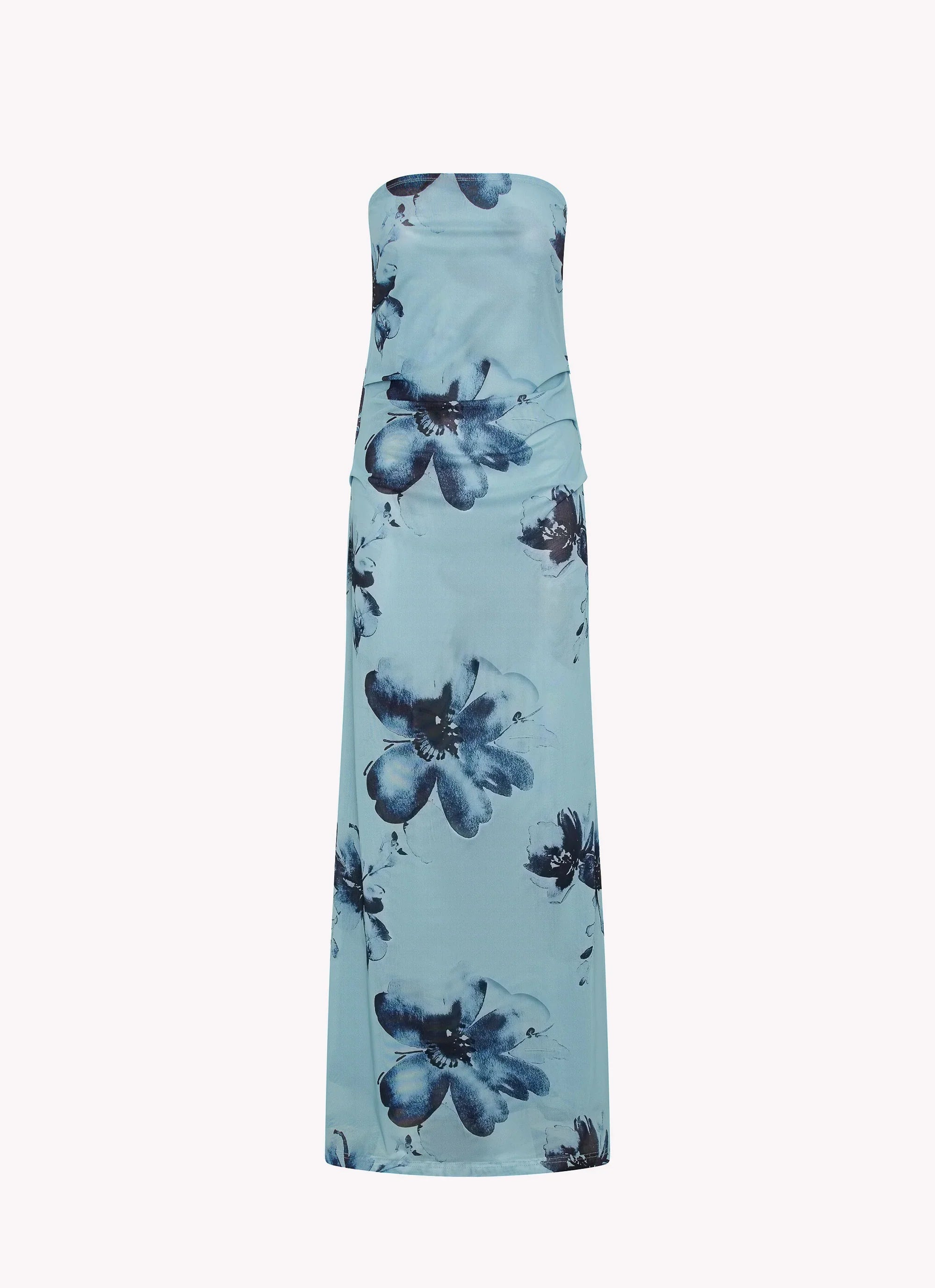 Field Of Dreams Maxi Dress Blue Black Floral