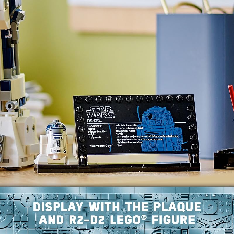 LEGO Star Wars R2 D2 Building Toy Set Play or Display Star Wars Toy for Boys Girls Ages 10 Gift Ideas for Kids Fans Includes 25th Anniversary Darth Malak Minifigure 75379