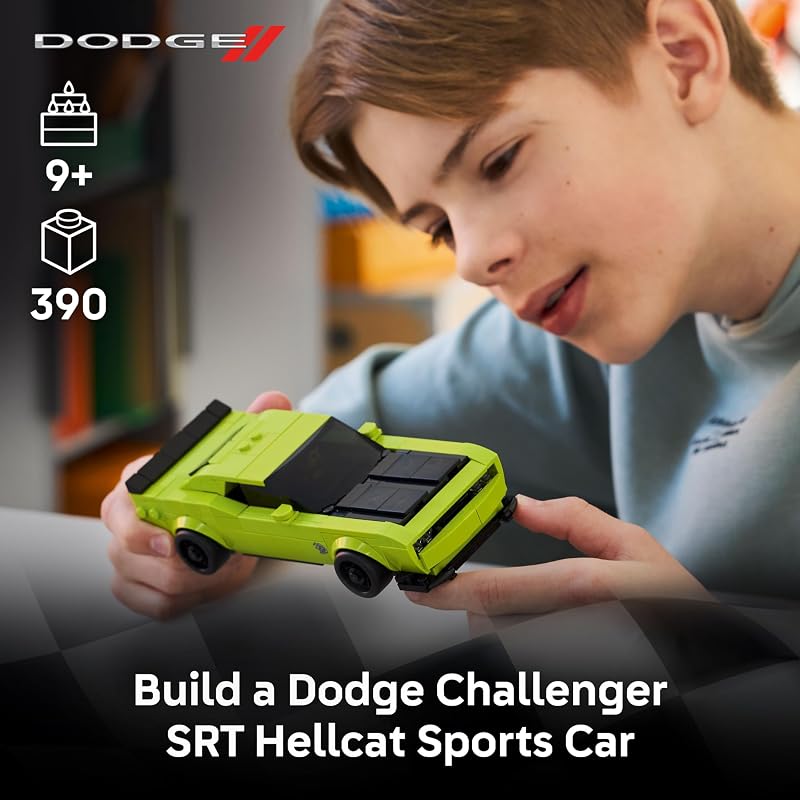 LEGO Speed Champions Dodge Challenger SRT Hellcat Sports Car Toy Building Set for Learning Play and Display Kids Toy for Boys and Girls Ages 9 Birthday Gift Idea for Race Car Fans 77237