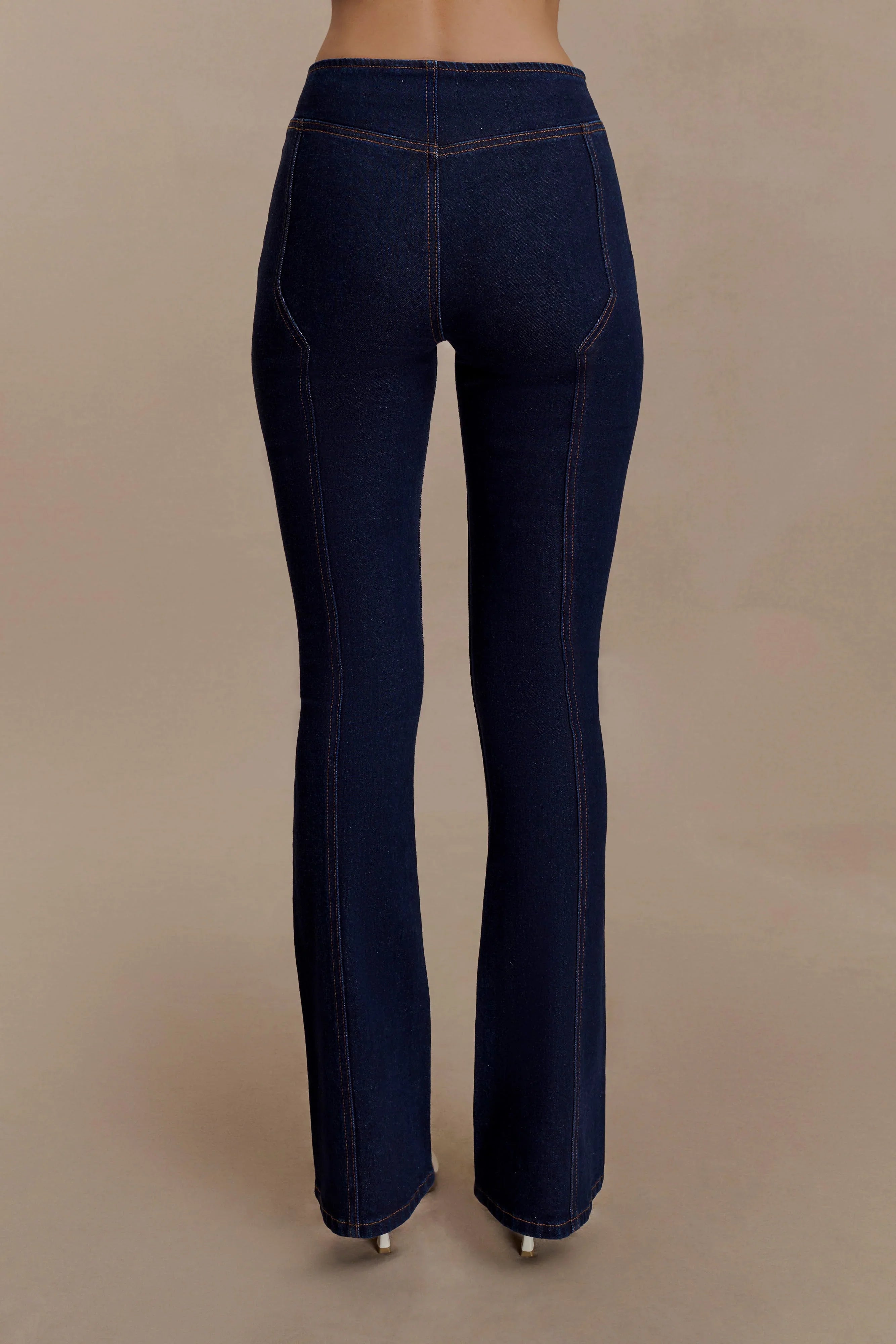Clio Paneled Flare Jeans Indigo Blue