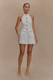 Tiara Halter Neck Suiting Top White