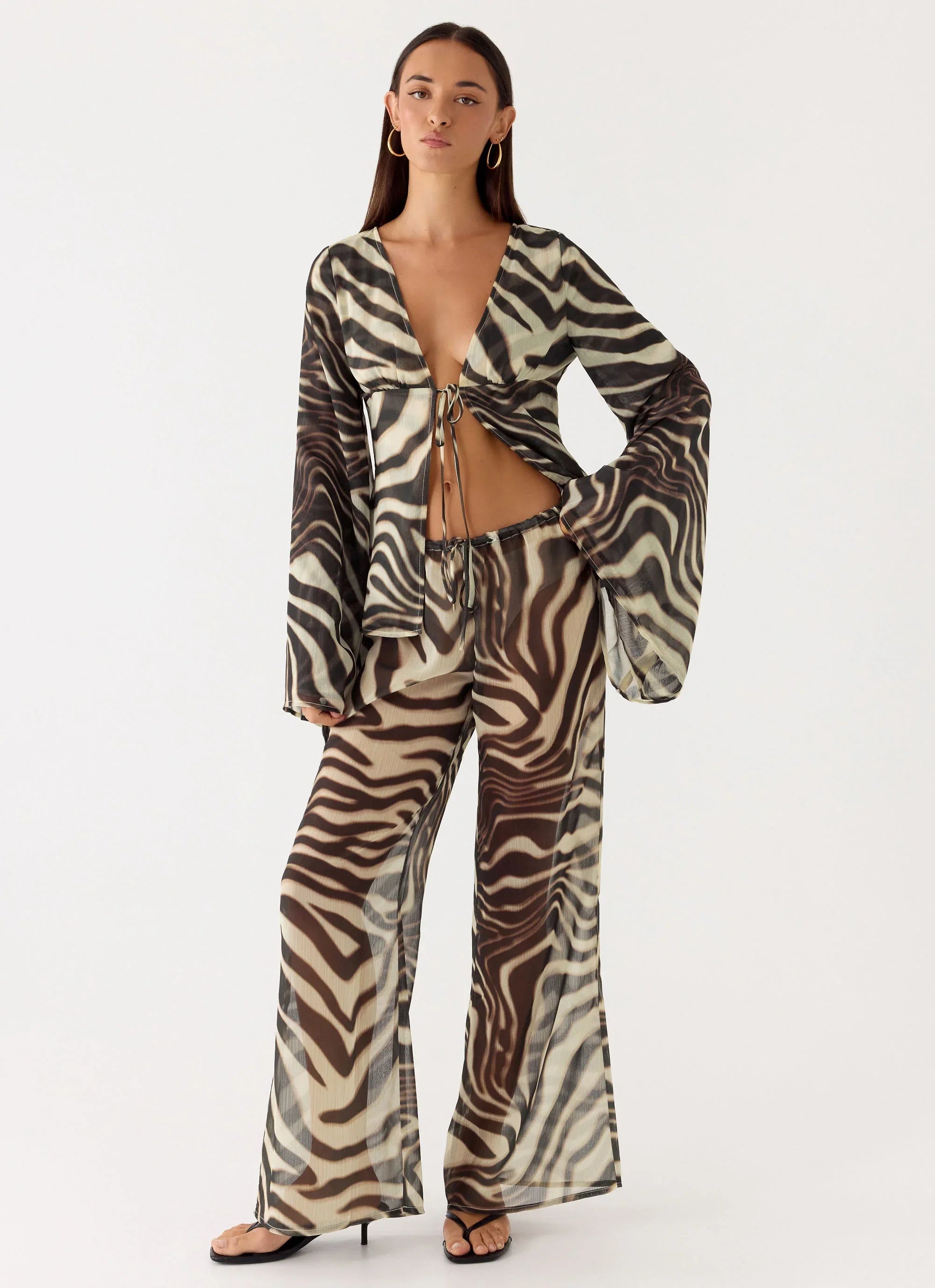Jadia Flared Pants Zebra
