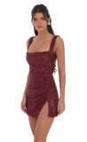 Sequin Bodycon Dress in Red