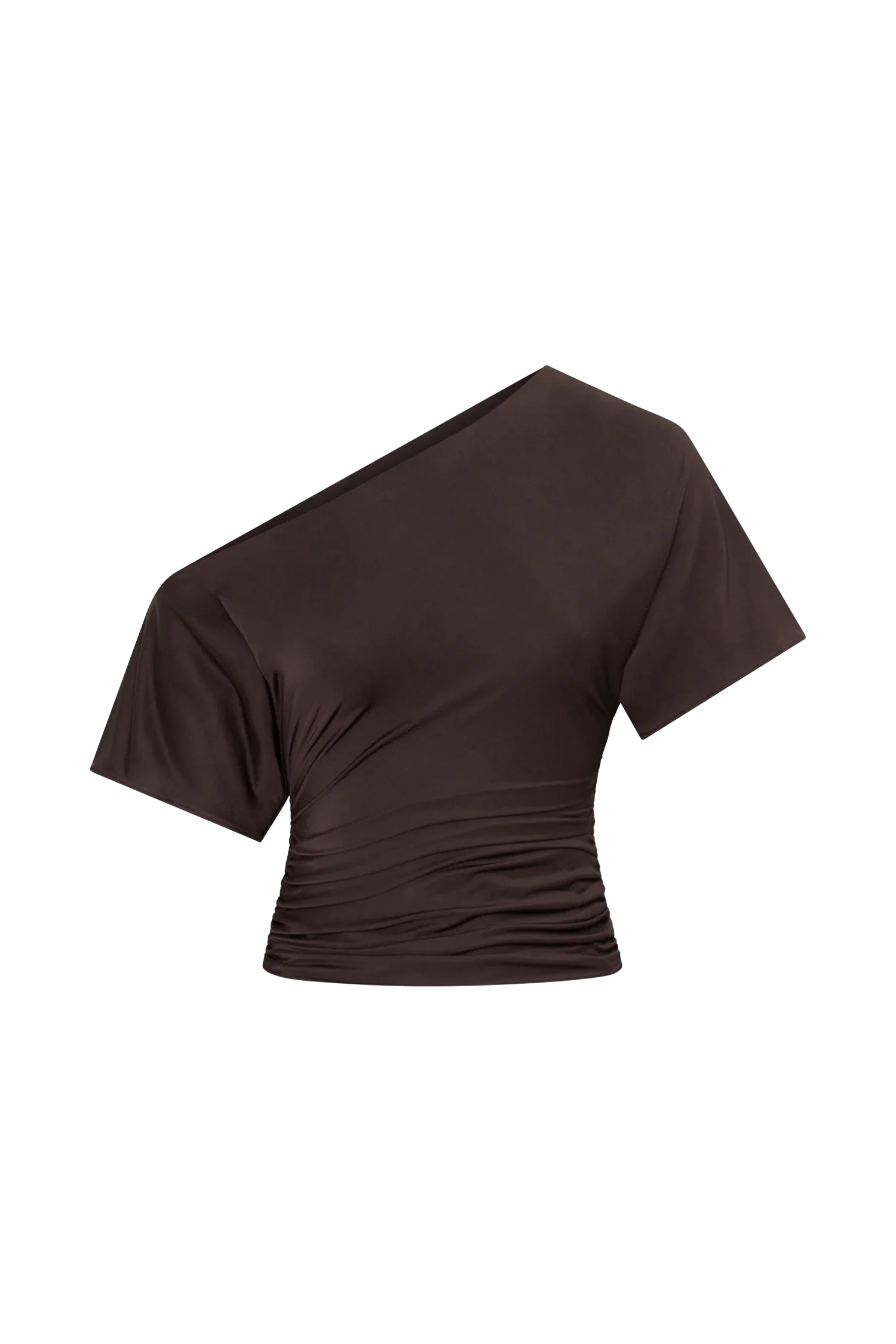 Luu Off Shoulder Slinky Top Dark Chocolate