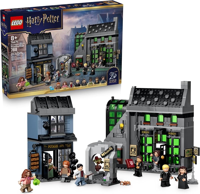 LEGO Harry Potter Knockturn Alley Wizarding Shops 76471 Building Toy for Girls Boys Ages 8 Playset W 8 Minifigures Pretend Play or Display 788 pieces Gift for Birthdays