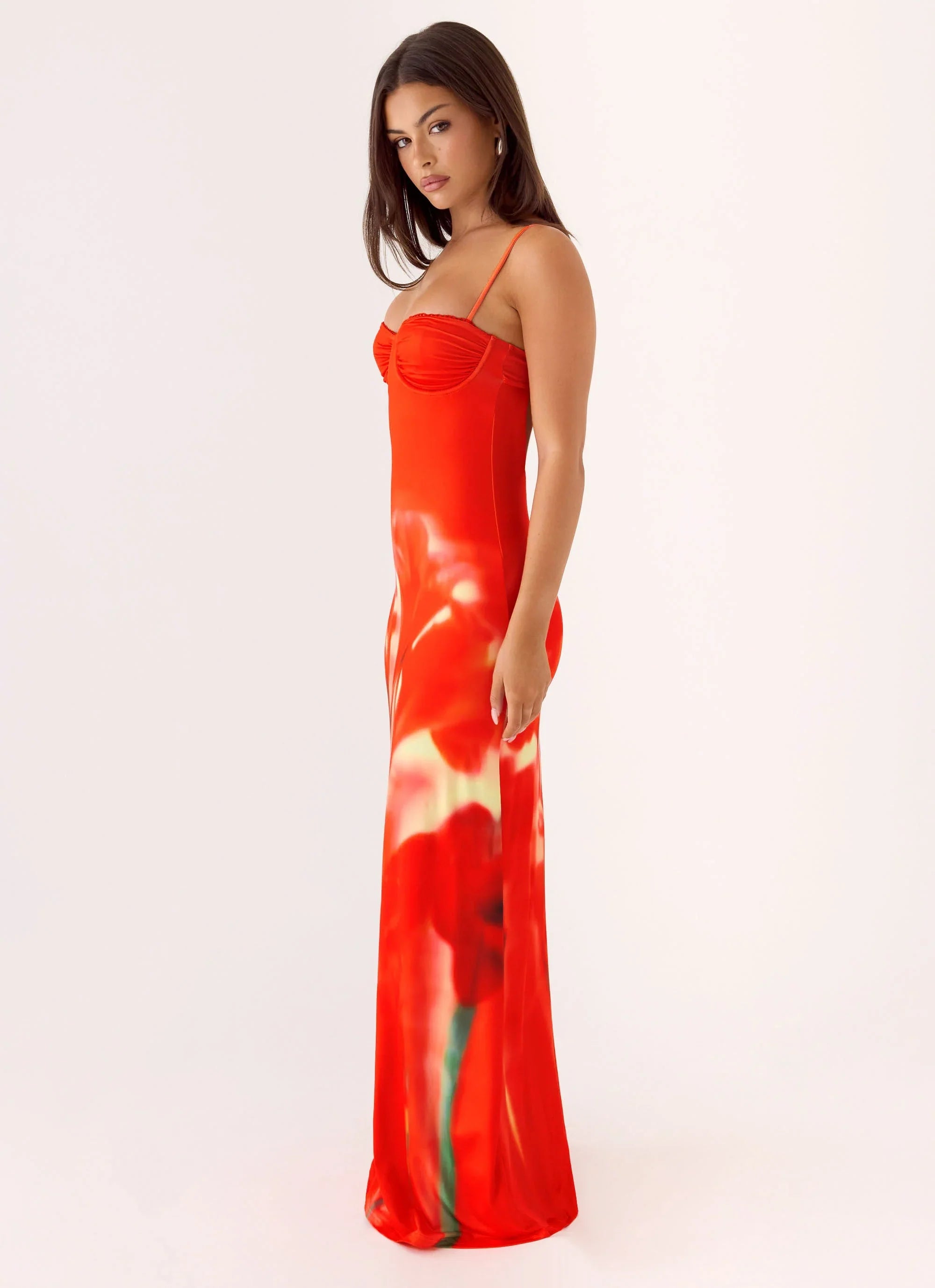 Vamonos Maxi Dress Fire Petal
