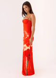 Vamonos Maxi Dress Fire Petal