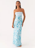 Prism Beaded Maxi Dress Blue
