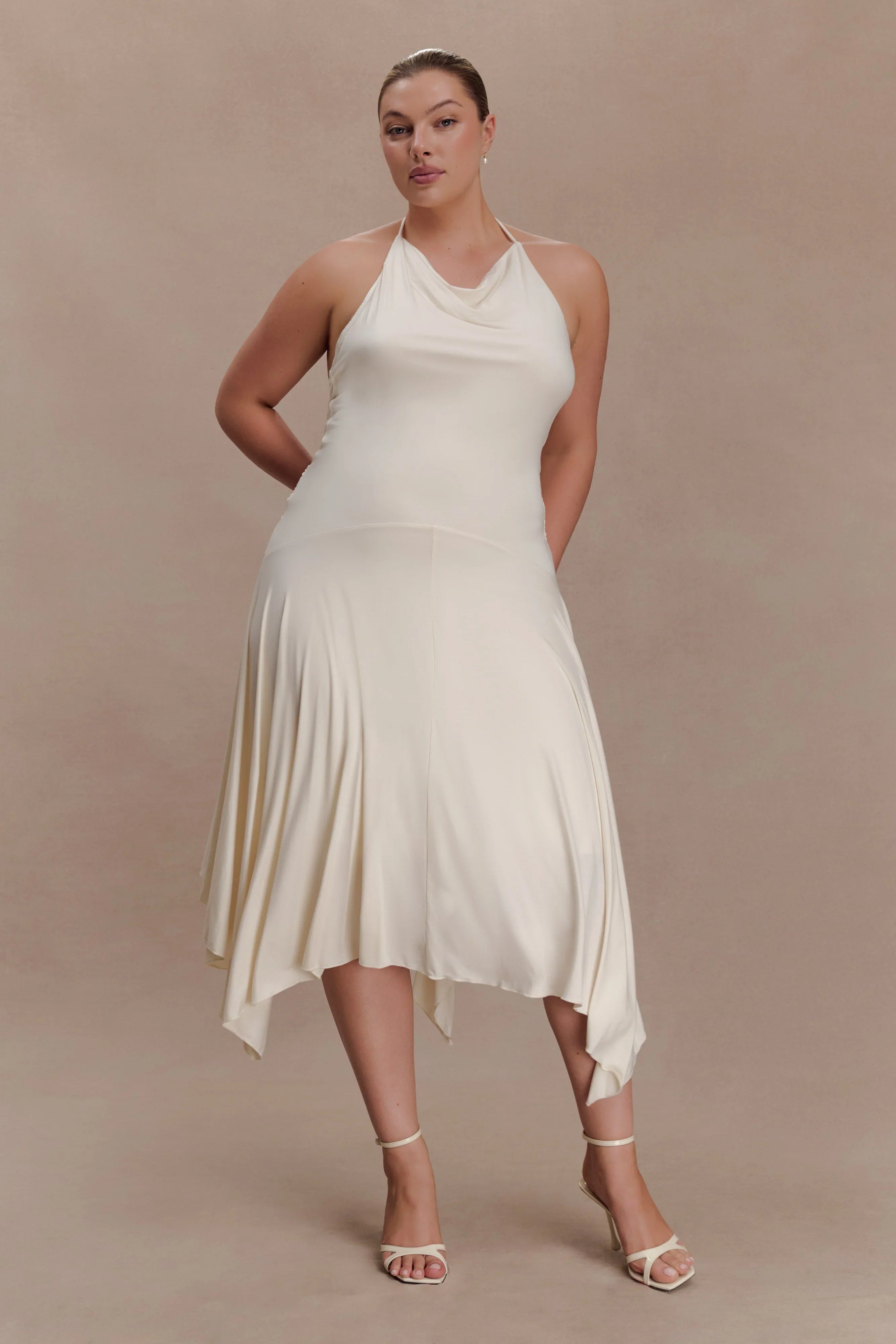 Sylvie Modal Hankie Midi Dress Ivory