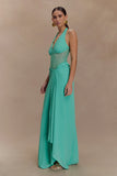 Jonna Chiffon And Mesh Maxi Dress Lagoon