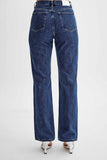 Janine High Waisted Straight Leg Jeans Dark Blue