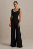 Everlee Black Sweetheart Neck Jumpsuit
