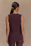 Malani Knit Top With Hardware Chocolate