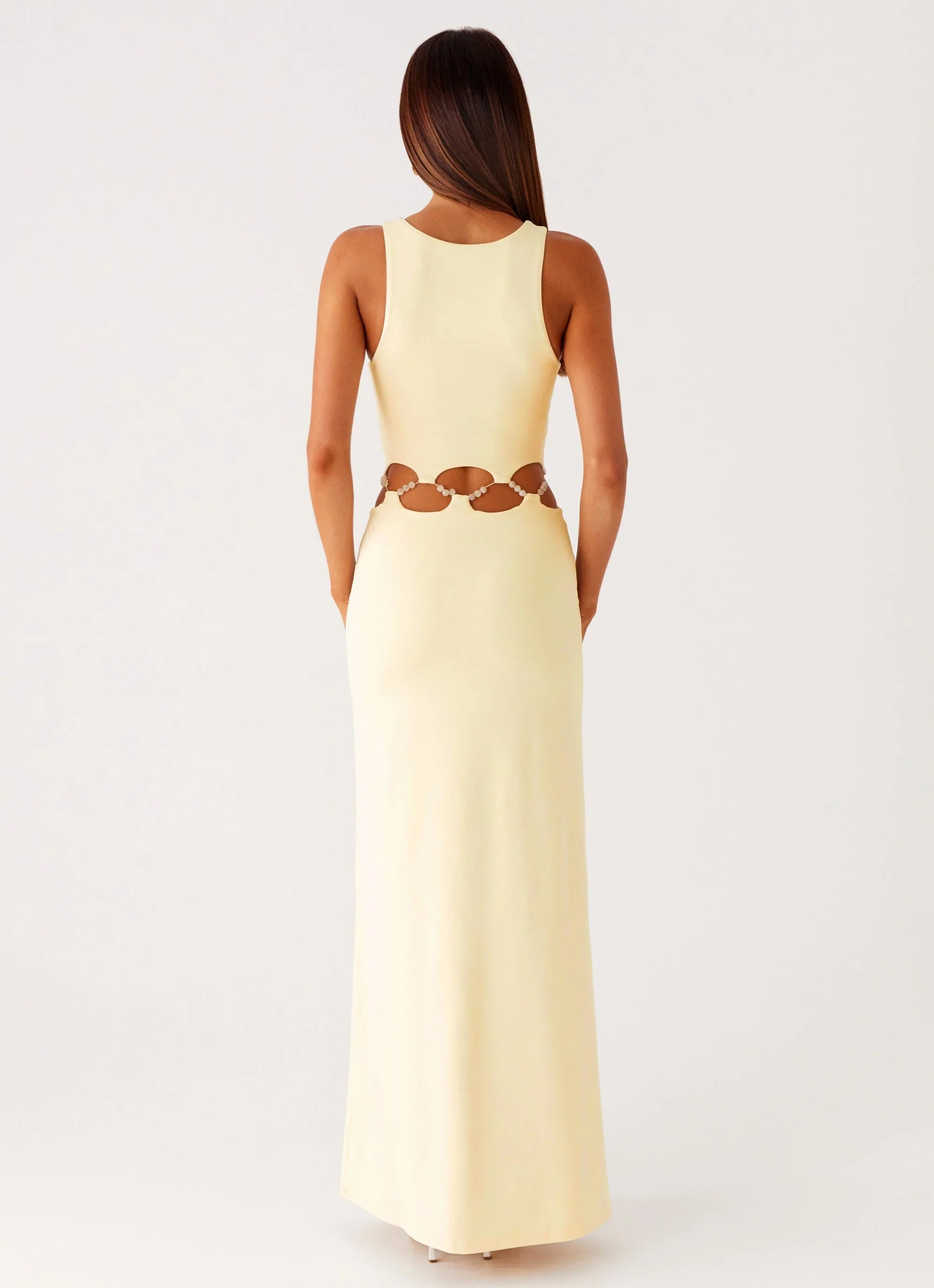 Dreamboat Beaded Maxi Dress Yellow