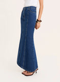 Indigo Wash Panelled Denim Maxi Skirt