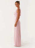 Heart Of Glass Satin Maxi Dress Pink