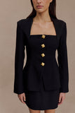 Christel Suiting Fitted Blazer Black