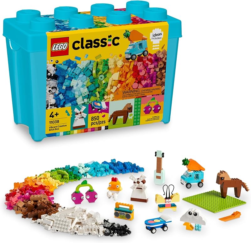 LEGO Classic Vibrant Creative Brick Box Building Blocks Sensory Learning Toys for Boys Girls Ages 4 Years Pretend Play Preschool Toys Gift for Birthdays 11038