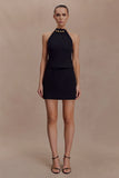 Abeda Cotton Top With Hardware Black