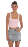 Scoop Neck Tank Top in Pink