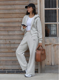 Grey Wide Leg Fourth Embroidered Jogger