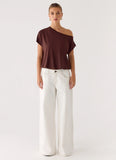Neo Low Rise Wide Leg Denim Jeans Ivory
