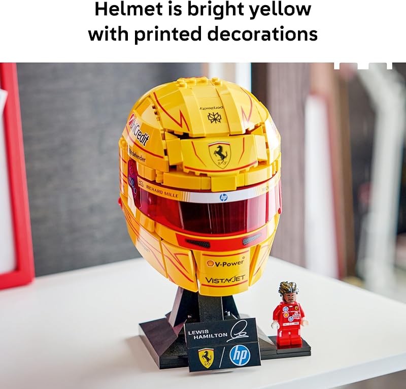 LEGO Editions Scuderia Ferrari HP Lewis Hamilton Helmet Building Set for Teens Ages 14 Collectible F1 Display Bedroom or Home Office Decor Gift for Racing Fans 43022