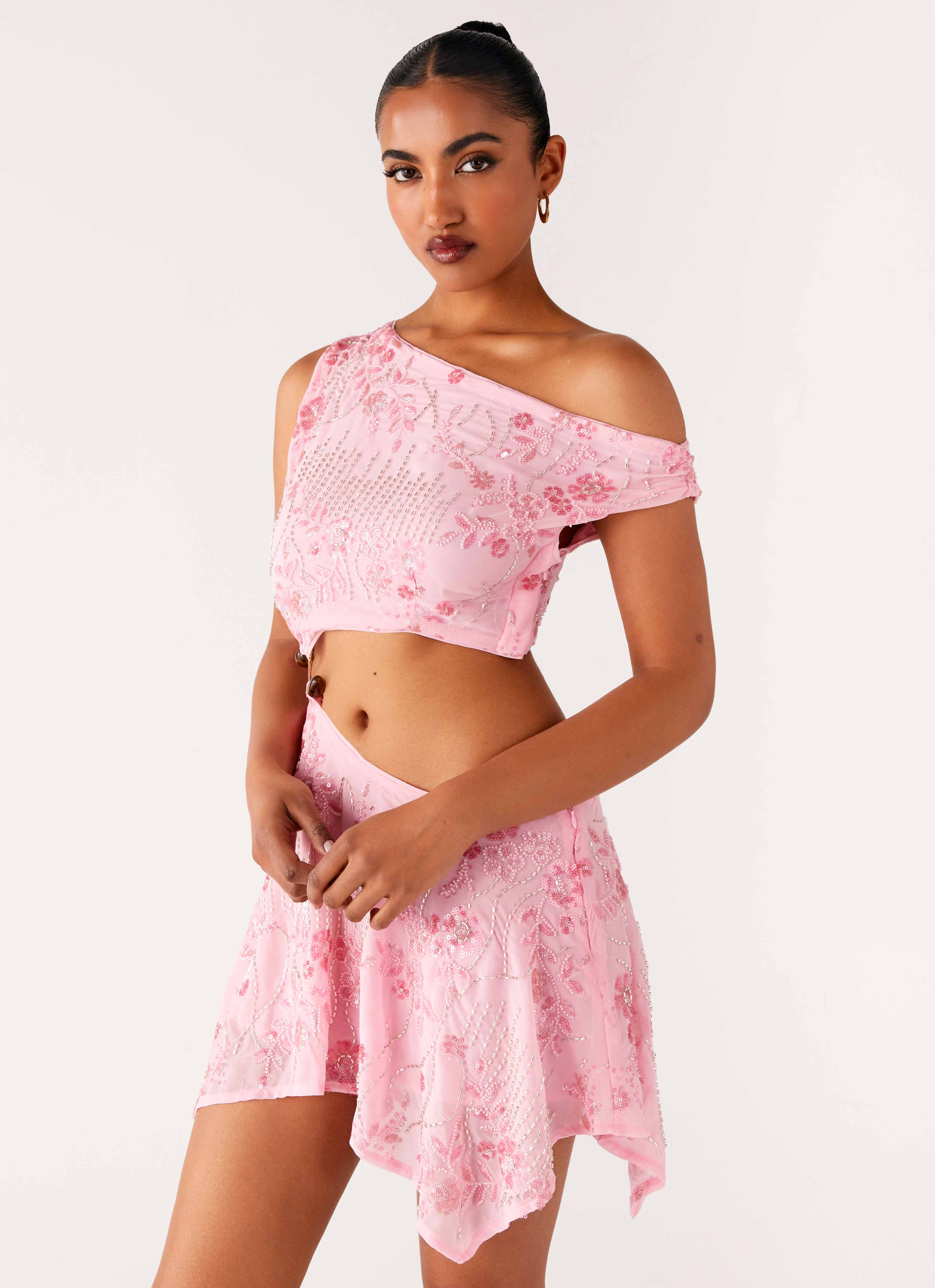 Aletta Sequin Mini Dress Pink