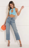 Racer Back Top in Blue
