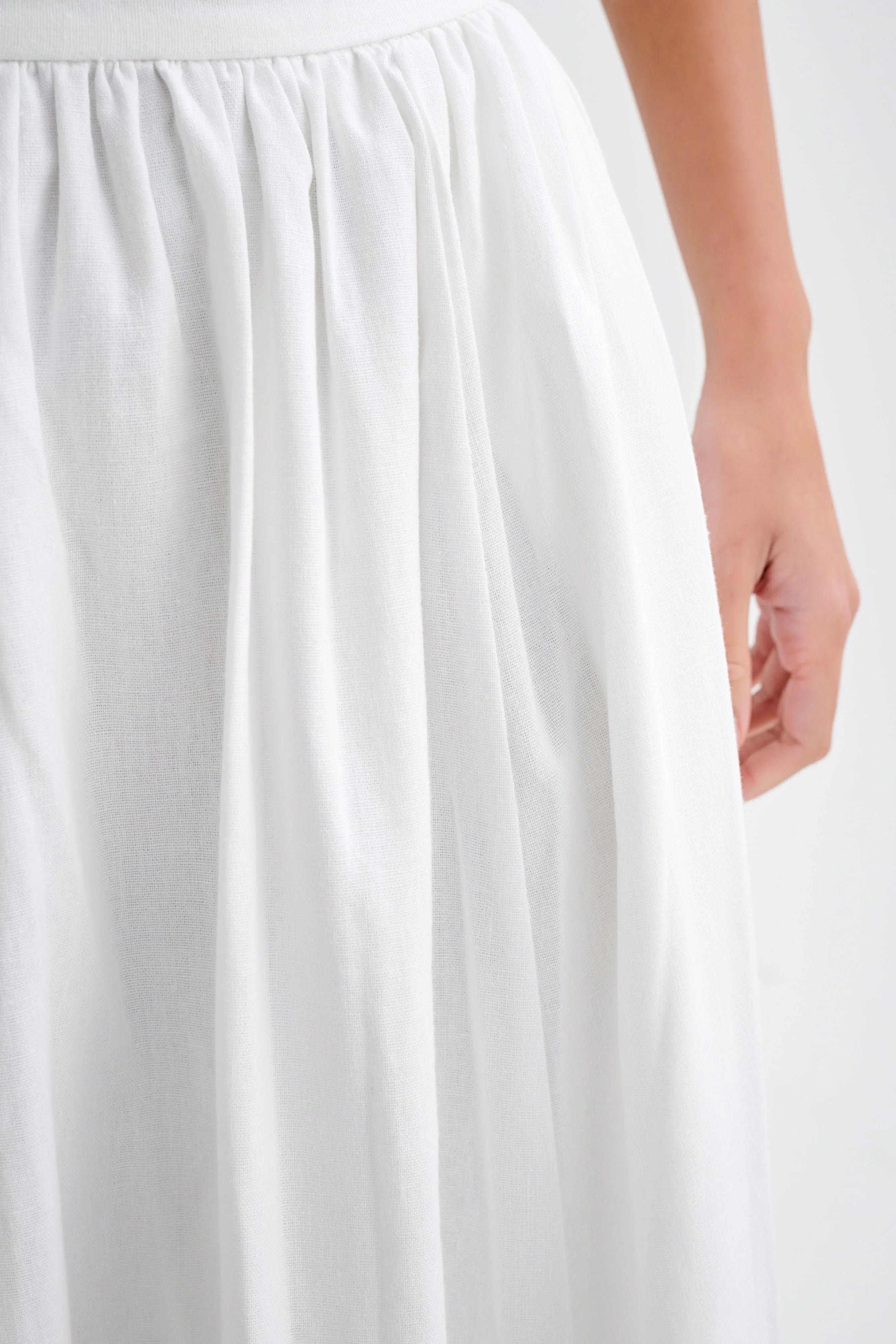 Clarence Linen A Line Maxi Skirt White