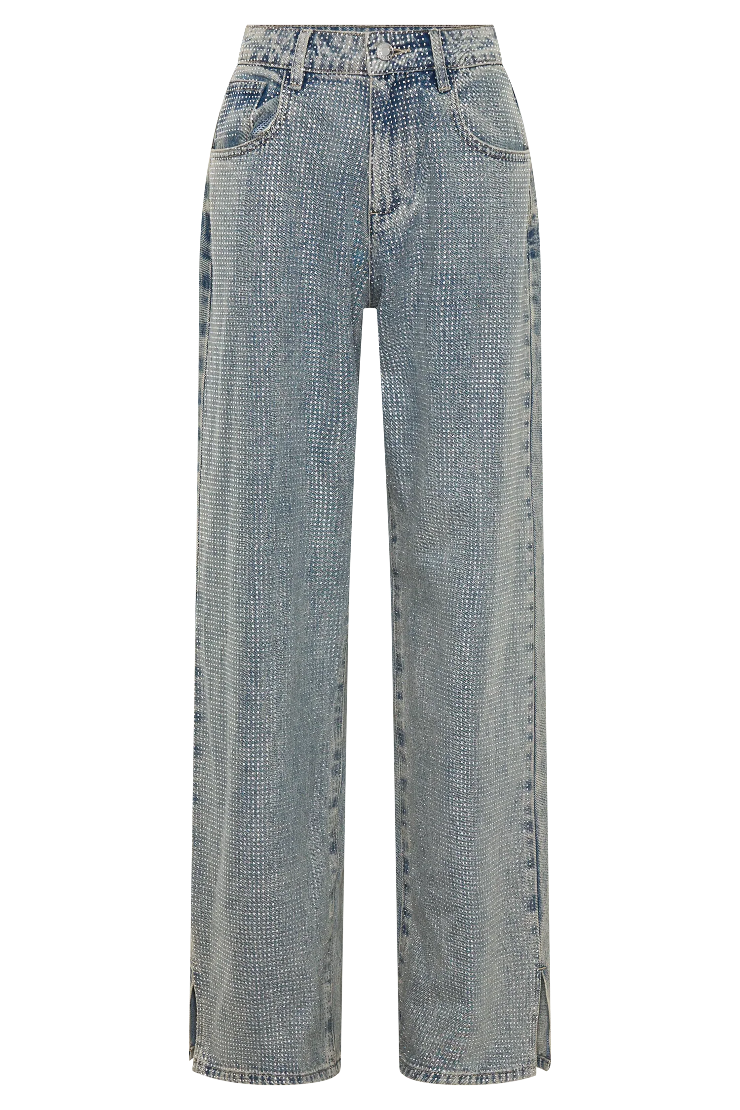 Tyla Diamante Denim Jeans Blue Green